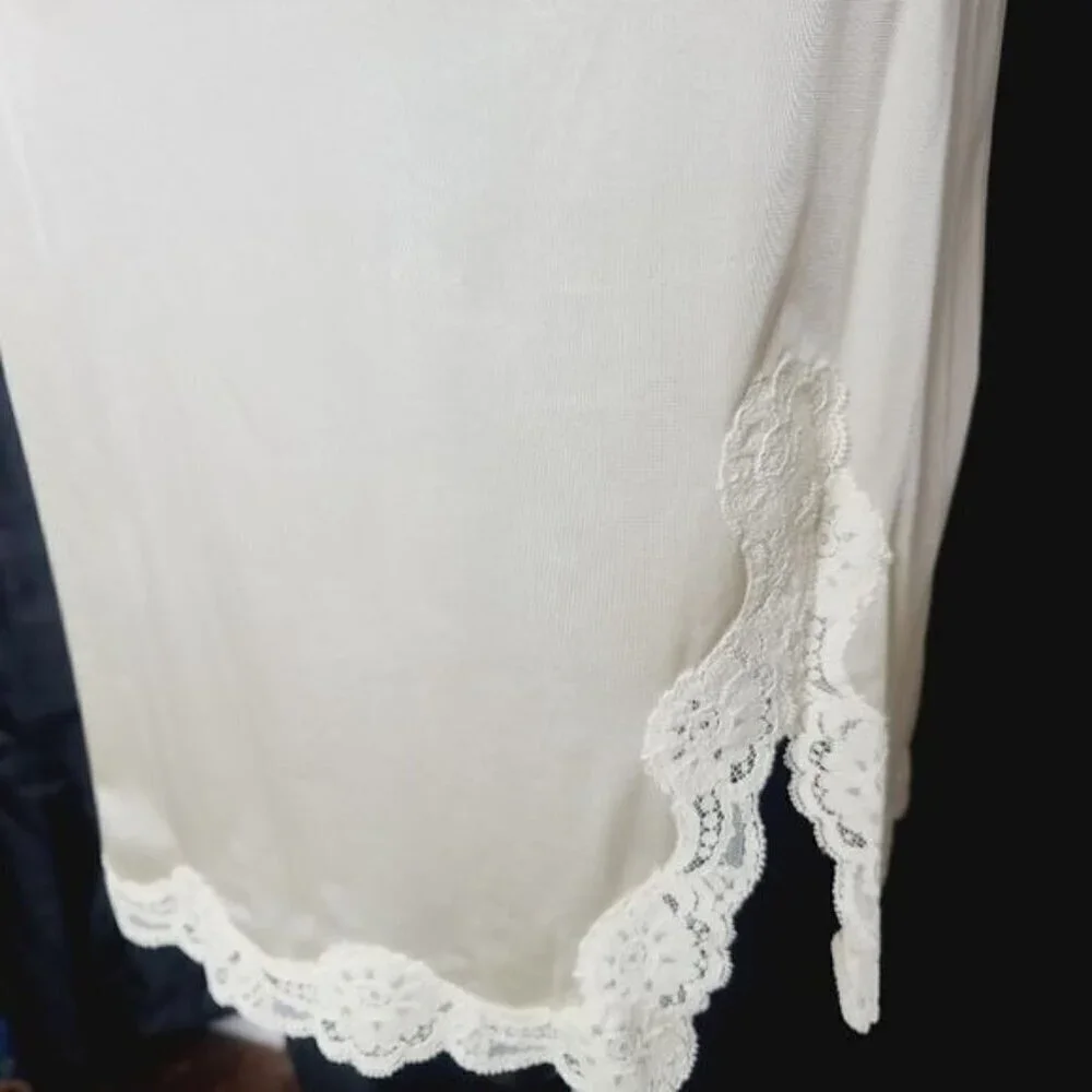 Vintage Ivory Lace Applique Half Skirt Slip - Picture 3 of 16